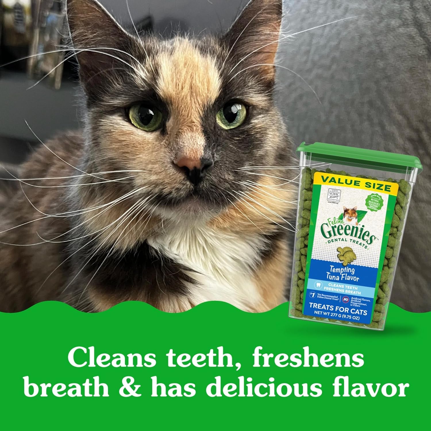 FELINE  Natural Dental Care Cat Treats, Tuna Flavor, All Bag Sizes