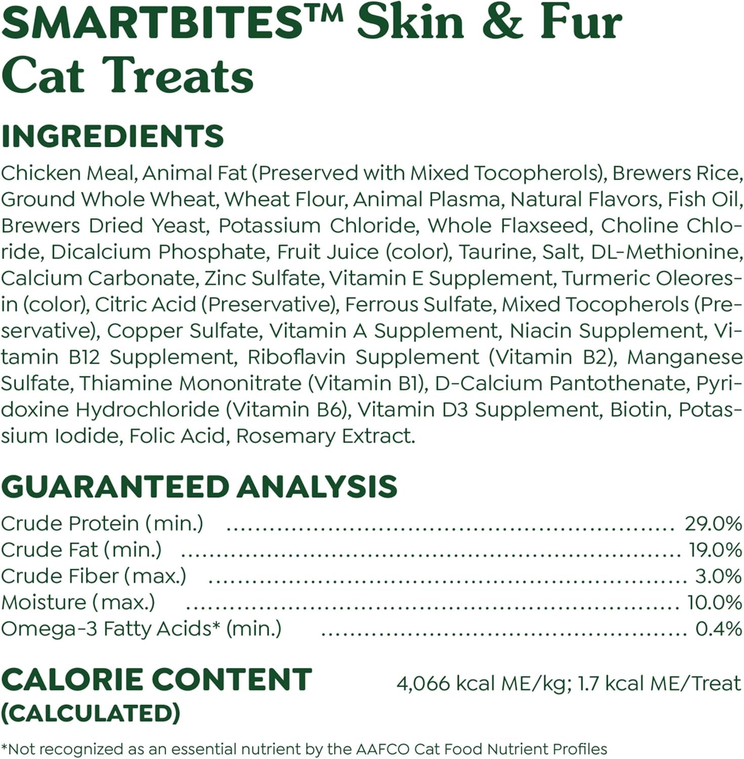 Feline SMARTBITES Healthy Skin and Fur, Chicken and Salmon Flavors, All Bag Sizes