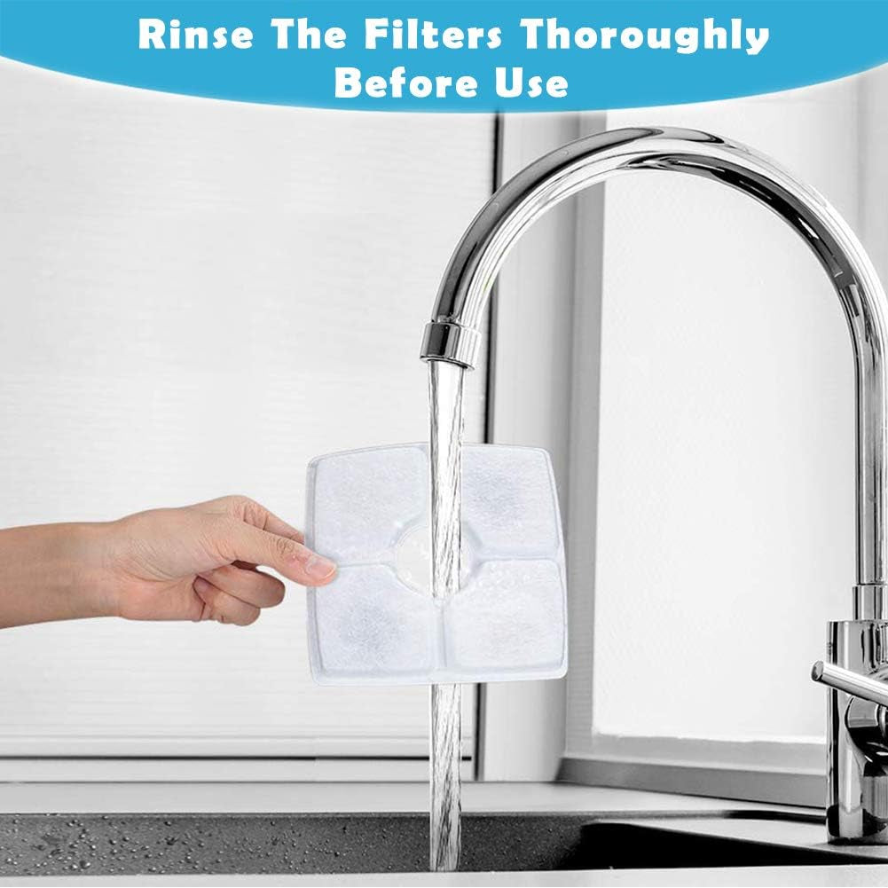 8-Pack Cat Water Fountain Filter, Pet Fountain Filters, Replacement Filters for 84Oz/2.5L Automatic Pet Fountain Cat Water Fountain Dog Water Dispenser