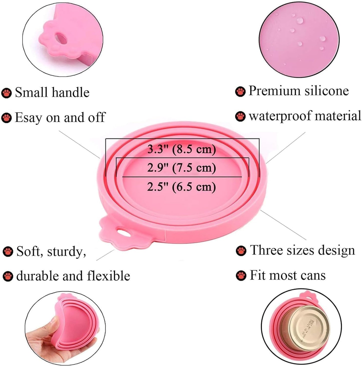 Food Can Lids, Universal BPA Free Silicone Can Lids Covers for Dog and Cat Food, One Can Cap Fit Most Standard Size Canned（4 Pack Multicolor